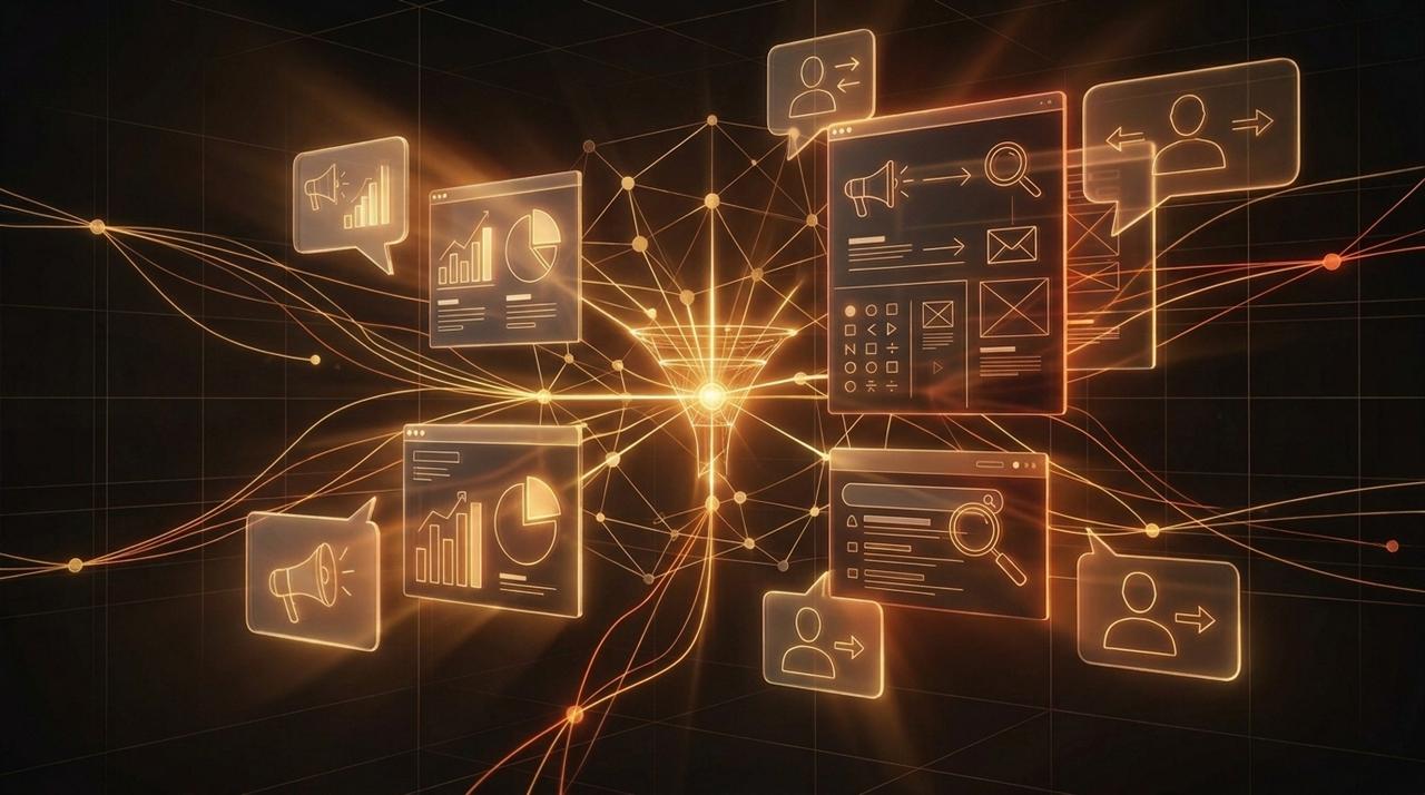 Ilustração representando Marketing Digital em Londrina